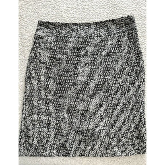 Van Heusen Studio Womens Black Tan Gray White Tweed Pencil Mini Skirt Size 4 - Picture 1 of 7